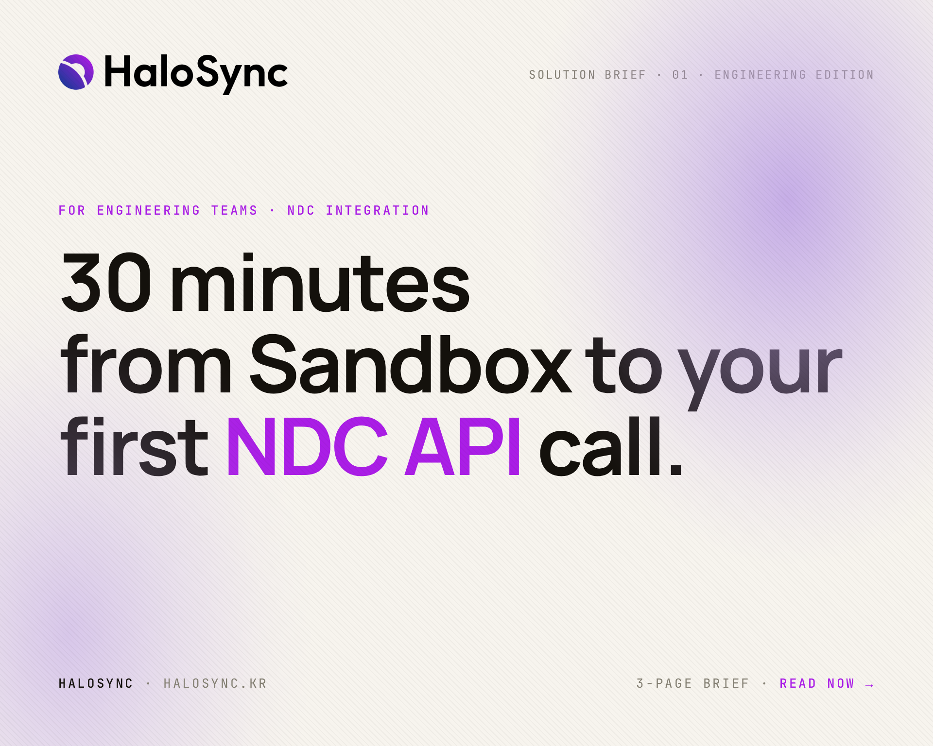30 Minutes from Sandbox to Your First NDC API Call — Solution Brief for Engineering Teams
